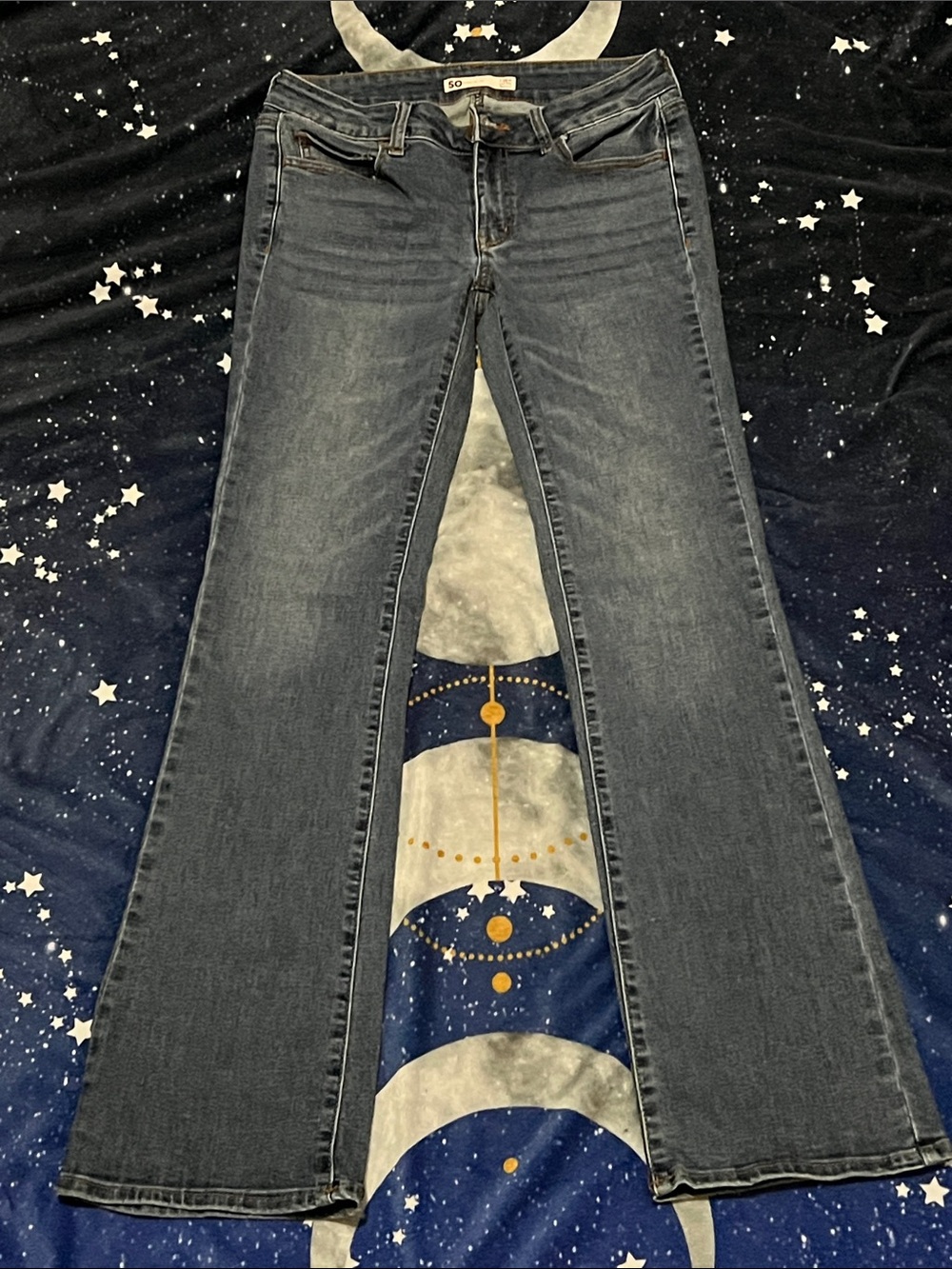 SO Women's Dark Blue Flare Jeans - Picture 1 of 3
